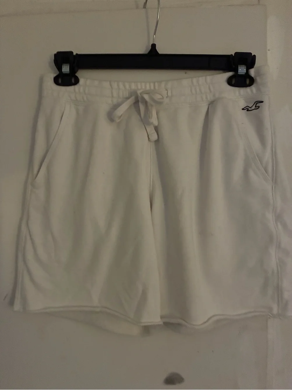 Hollister White Drawstring Athletic Shorts